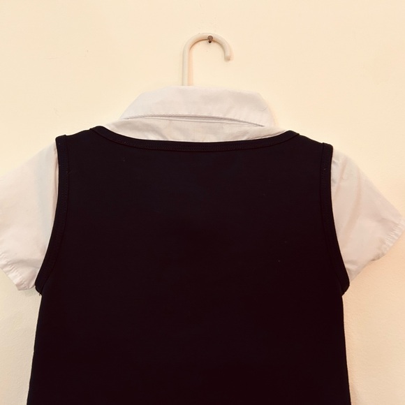 PLACE Sz SP Navy Blue/White Tidal Uniform Dress w/Faux Button Down Collared Top. - Picture 5 of 5